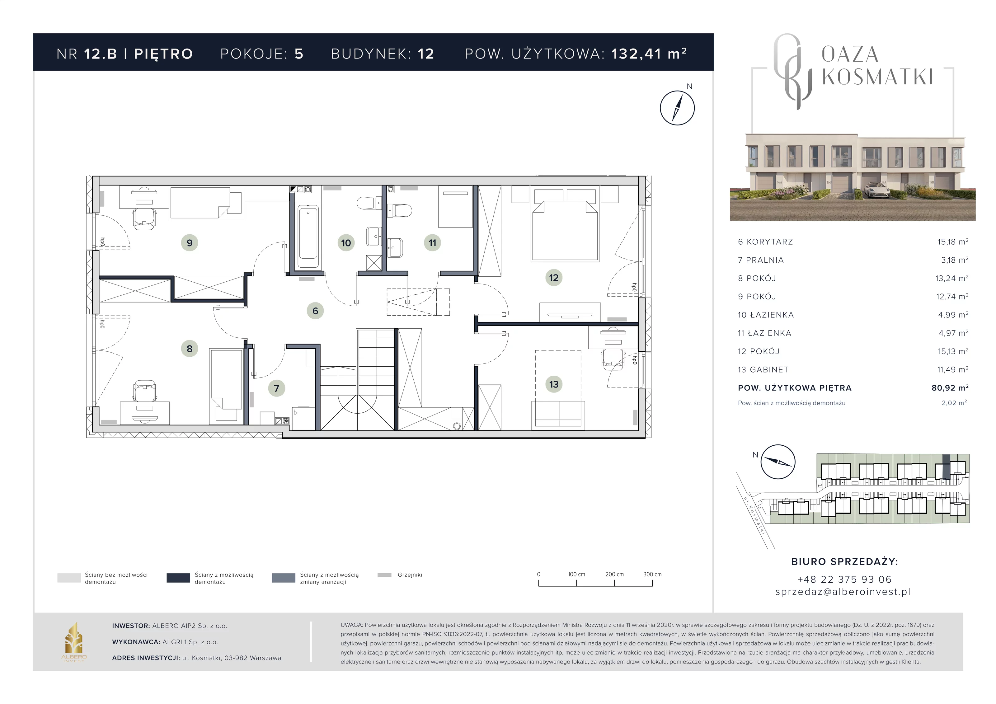 Dom 132,41 m², oferta nr 12.B, Oaza Kosmatki, Warszawa, Wawer, Gocław, ul. Kosmatki 32/34